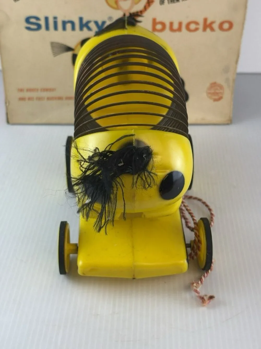 Vintage Slinky Bucko Bucking Pull Toy Cowboy 1950s With original Box